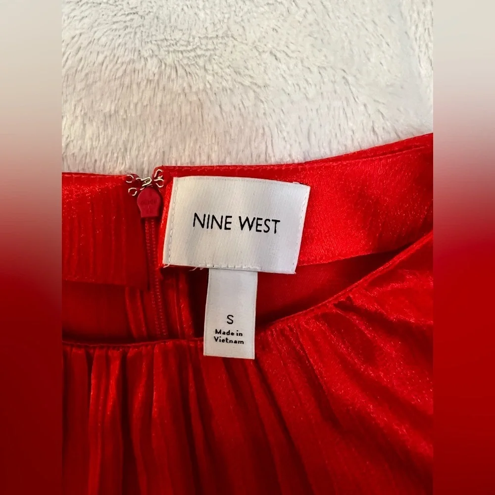 💋 NWT Nine West Puff Sleeve Shift Red Dress